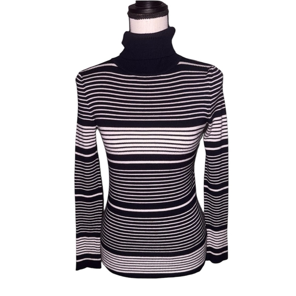 Philosophy Striped Ribbed Turtleneck Sweater Size XS